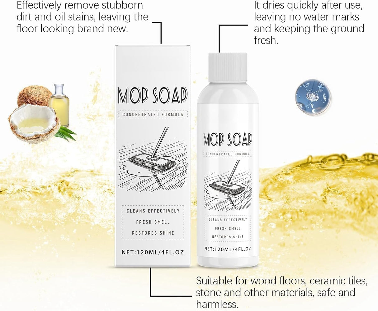 BIJIELAODIAO Mop Soap Brazilian Waves, Mop Soap Scented, Highly Scented Mop Soap, Floor Cleaner For Mopping, Multi-purpose Cleaner Liquid Pet-friendly Mop Cleaner Soap (2PCS)