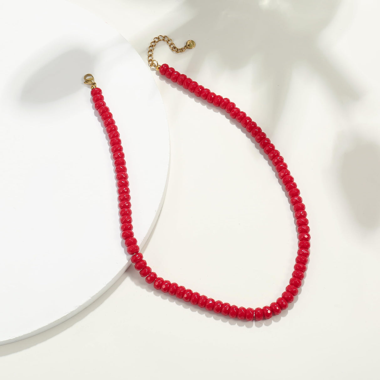 Badu Red Gemstone Beaded Necklace for Women Natural Stone Bead Beach Choker Necklace Fashion Trendy Jewelry Gifts