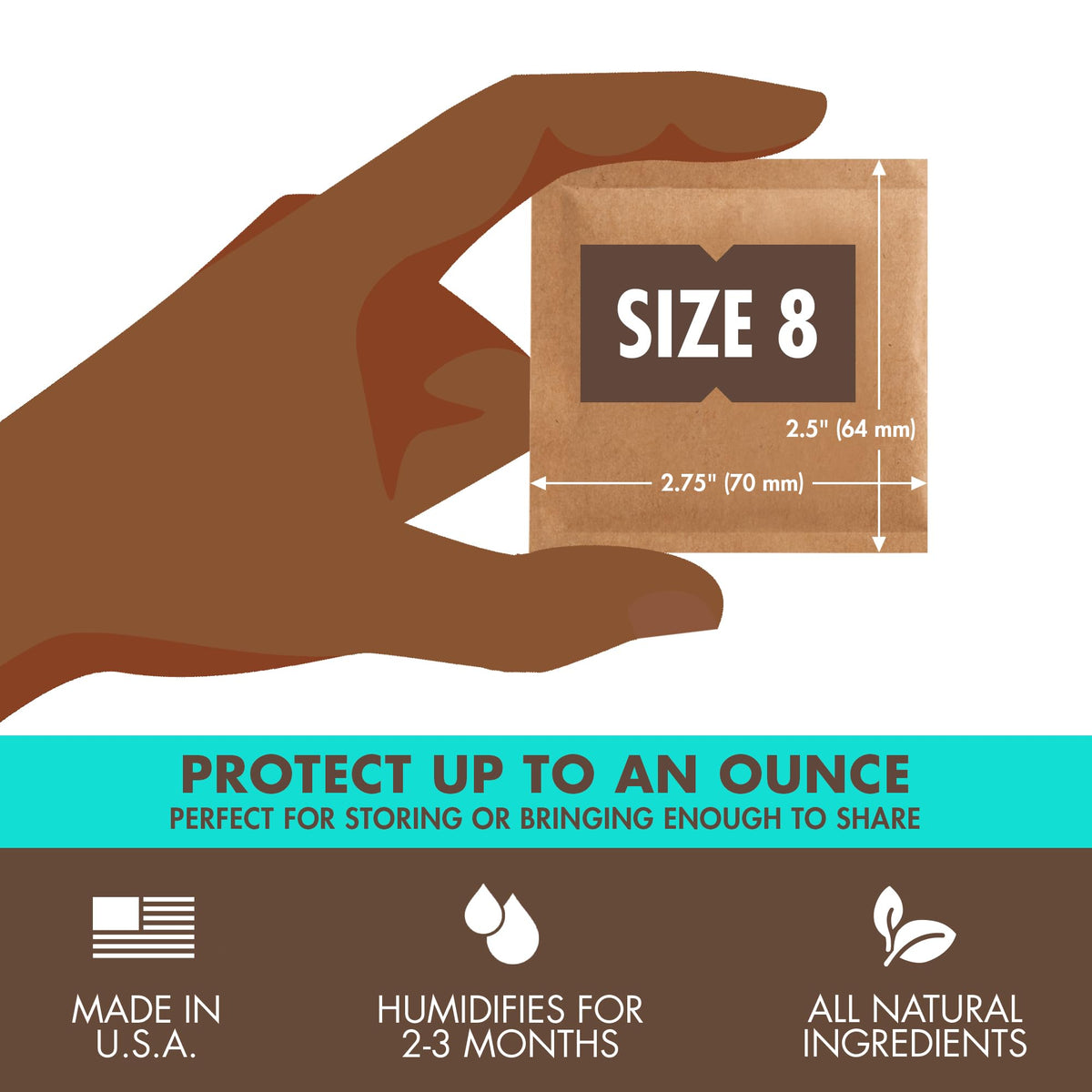 Boveda 62% Humidity Control Packs, Size 8, 10-Pack – Protects Up to 1 oz