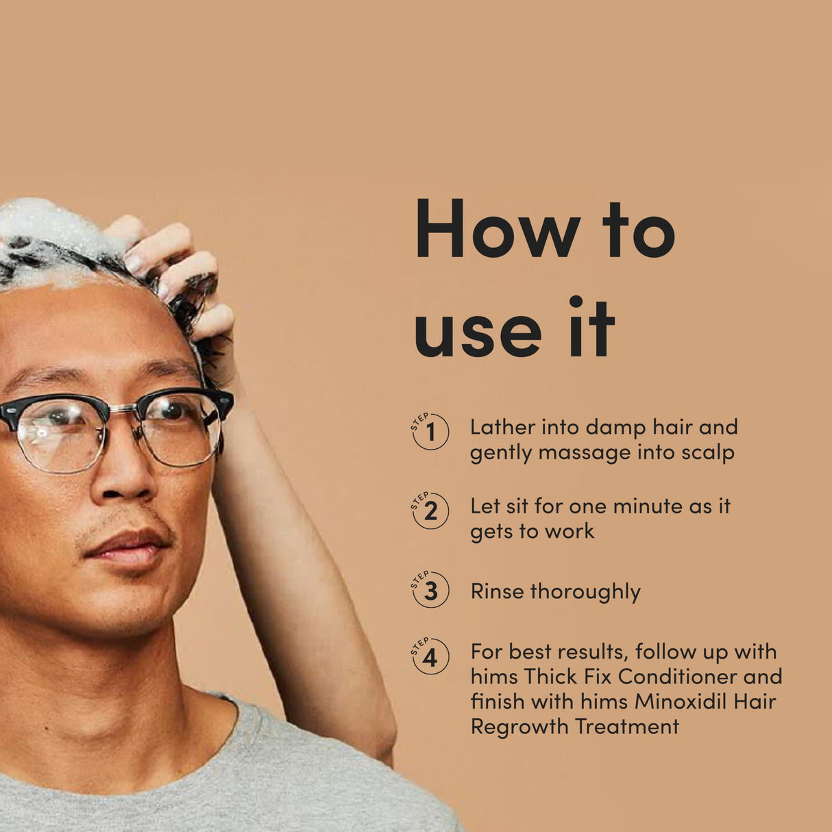 hims Thick Fix Hair Thickening Shampoo for Men, 2 Pack - Hair Loss Shampoo with Saw Palmetto and Niacinamide - No Parabens or Sulfates, Vegan and Cruelty Free - Eucalyptus Grove - 2 x 6.4 fl oz