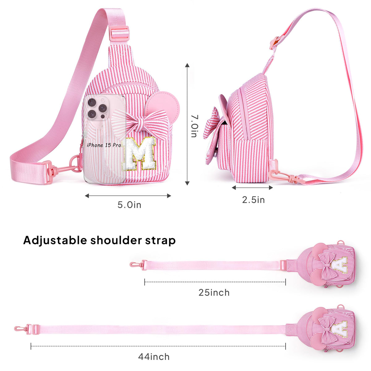 QLOVEA 2 3 4 5 6 Year Old Girl Birthday Gift for Girls Sling Bag, Pink A