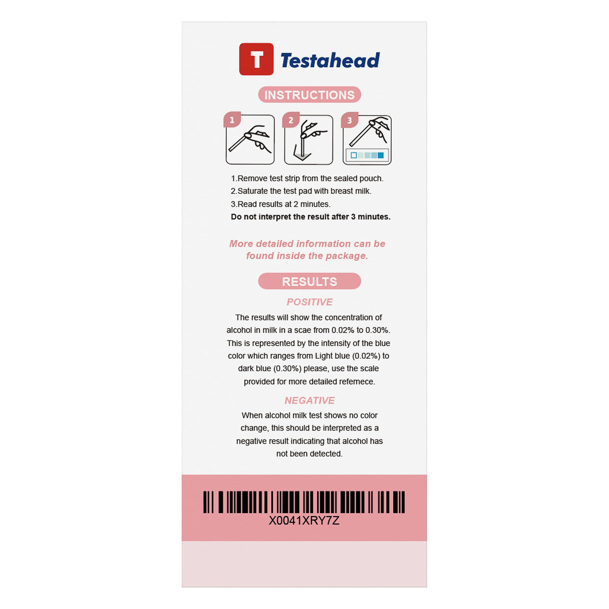 T TESTAHEAD Breast Milk Test Strips, Quick & Accurate Test Strips for Breastmilk at Home, Results in 2 Minutes, 36 Pack