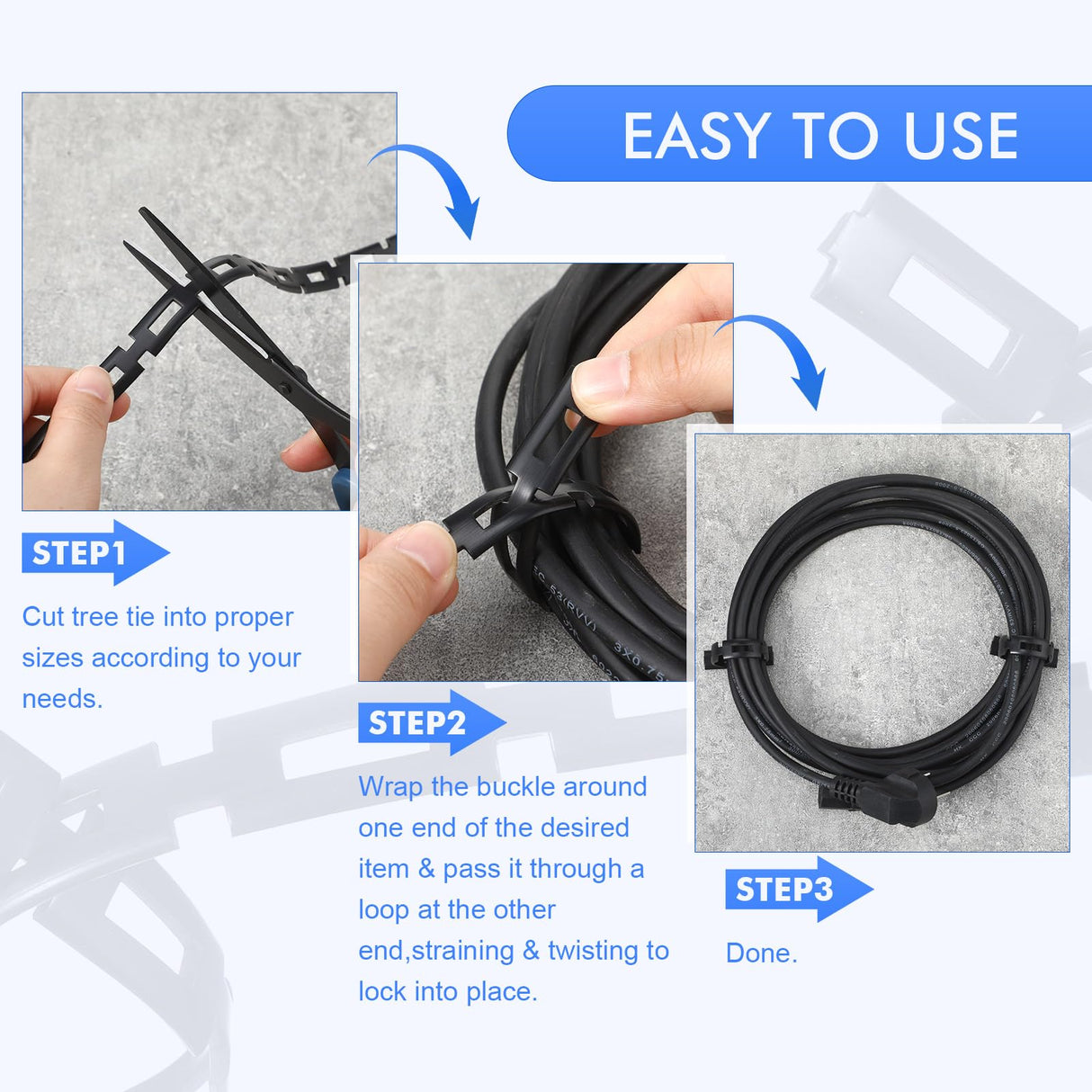 Wesiti 200 ft Plastic Chain Lock Tree Tie 1/2 Inch Wide Adjustable Tree Support Straps Plant String Swing Strap Flexible Reusable Ties for Staking for Garden Accessories