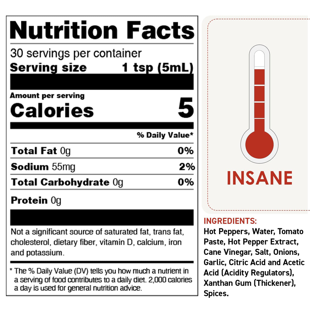 Dave's Gourmet Original Insanity Hot Sauce - As Seen on Hot Ones Season 1 - Sauce for Burgers, Burritos, Stews - Hot Sauce Challenge Favorite - Bold Flavor Red Sauce - 5oz (Pack of 1)