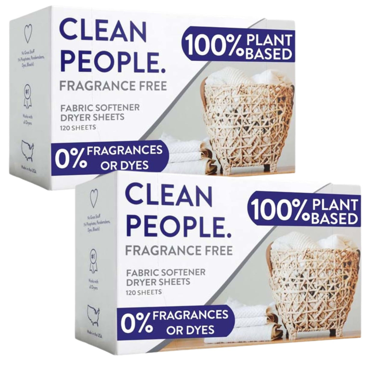The Clean People Fabric Softener Sheets - Dryer Sheets - Softens & Removes Static Cling - Vegan Laundry Softener, Essential Oils - Fragrance Free 240 Pack