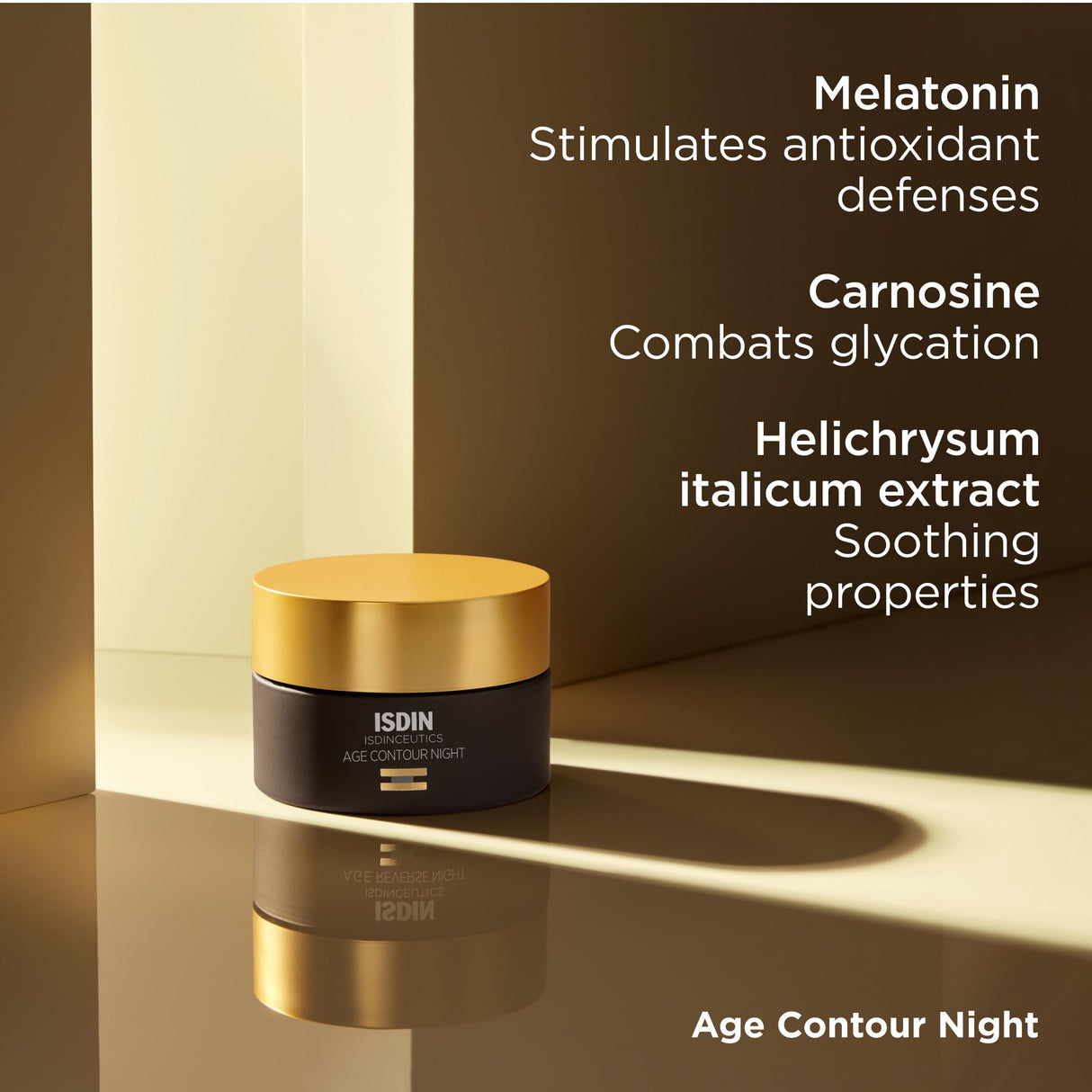ISDIN Age Contour Night Face and Neck Cream with Melatonin and Peptides, 1.8 Oz
