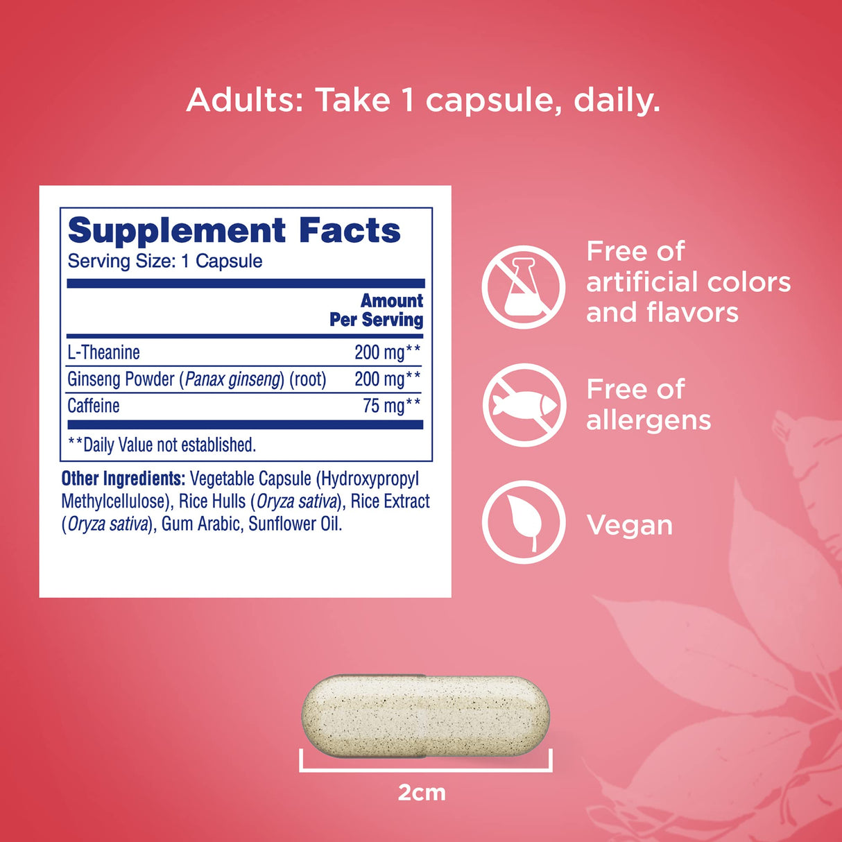 One A Day Brain Supplement – Brain Supplements for Memory and Focus Support, Concentration and Focus Support, Focus Supplement for Adults with L-theanine, Caffeine and Ginseng, 30 Capsules