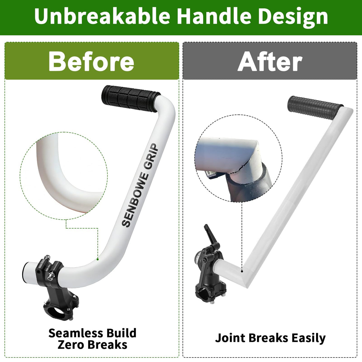 ππ©π π«ππππ Weed Eater Handle, Ergonomic String Trimmer Grip Extension Back Saver,with Adjustable Shoulder Strap, Universal Weedeater Handle for Lawn Care, Landscaping, Grass,Trimming (White)