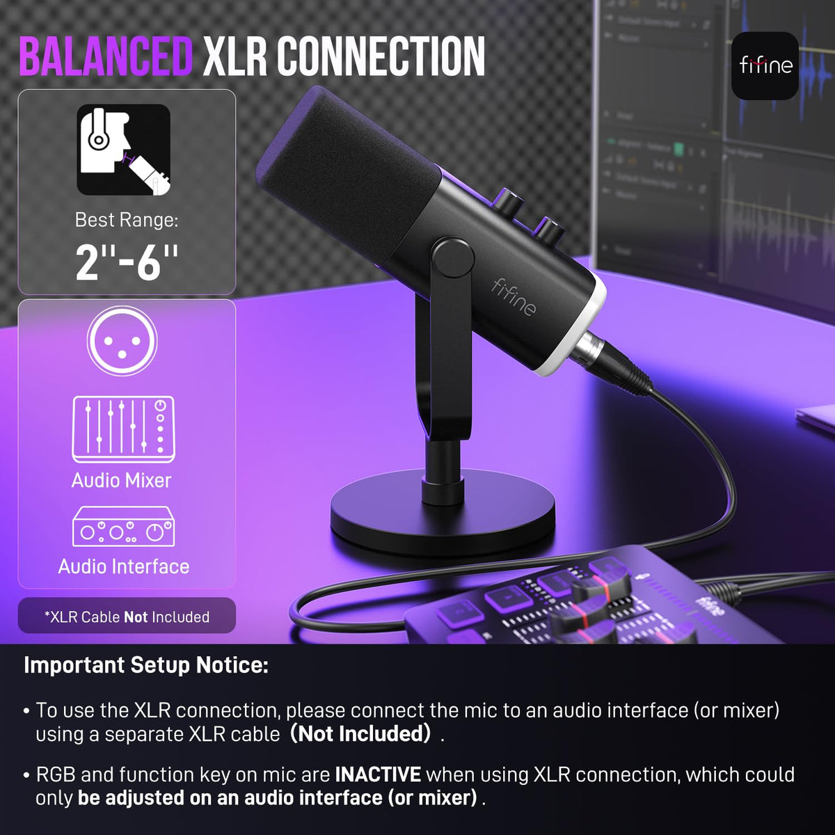 FIFINE AmpliGame AM8 USB/XLR Dynamic Microphone for Gaming Streaming