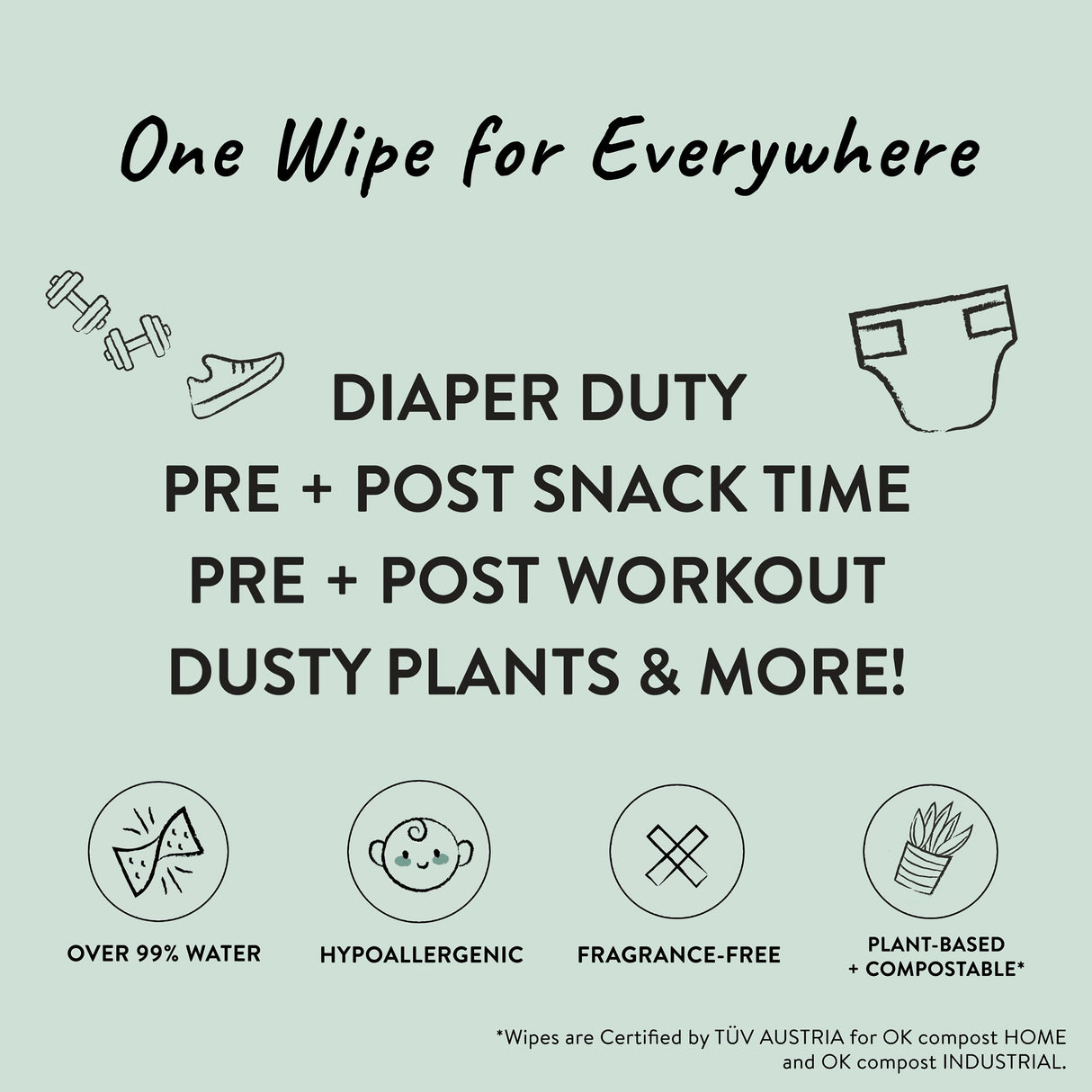 The Honest Company Clean Conscious Multi-Use Wipes | Hypoallergenic + Unscented for Sensitive Skin | Over 99% Water, Compostable, Plant Based, Baby Wipes | Rose Blossom, 288 Count