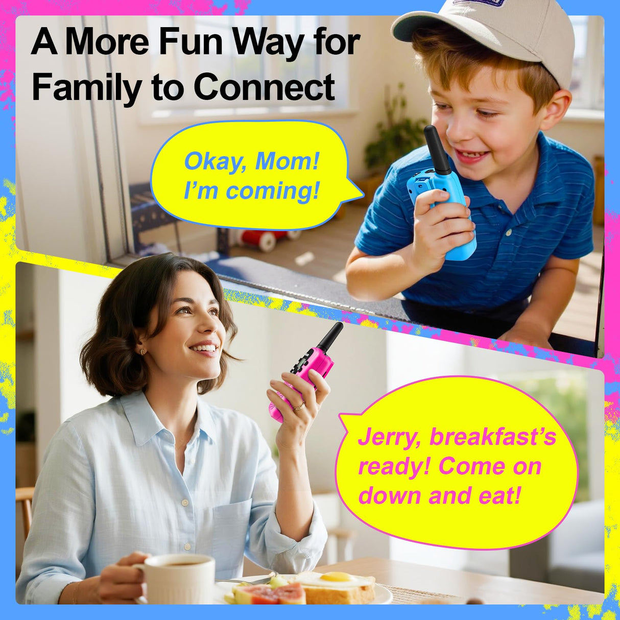 Rechargeable Walkie Talkies for Kids Girls and Boys Toys Age 3 4 5 6 7 8 4-8 5-7 3-5 6-8 8-10 4-5 4-6 Years Old Best Gifts for Christmas Birthday Holiday Stocking Stuffers Presents