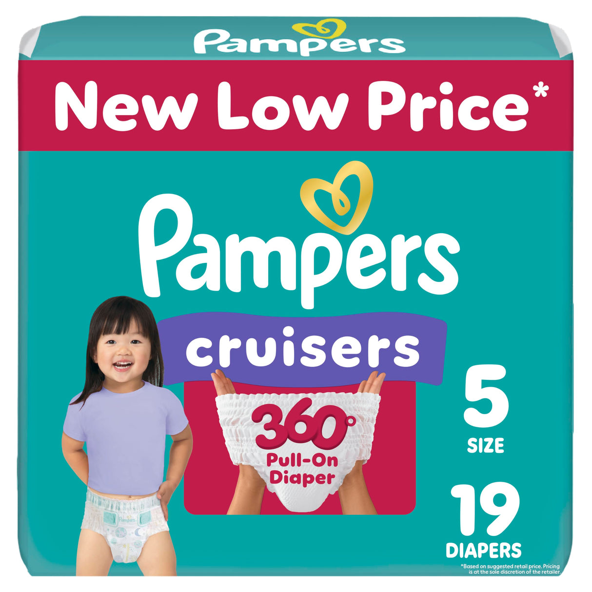 Pampers Diapers - Cruisers 360 - Size 6, 48 Count, Babyproof up to 100% Leakproof Pull-On Diaper