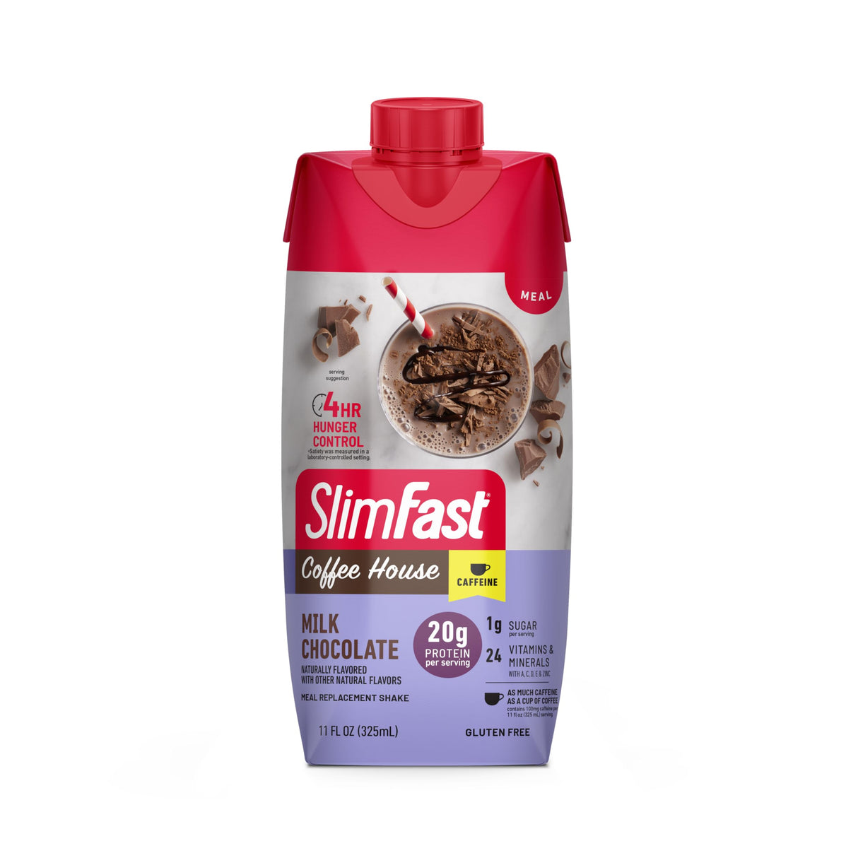 SlimFast Protein Shake, NEW Milk Chocolate- 20g Protein, Meal Replacement Shake Ready to Drink, High Protein with Low Carb and Low Sugar, 24 Vitamins and Minerals, 11 Fl Oz (Pack of 12)