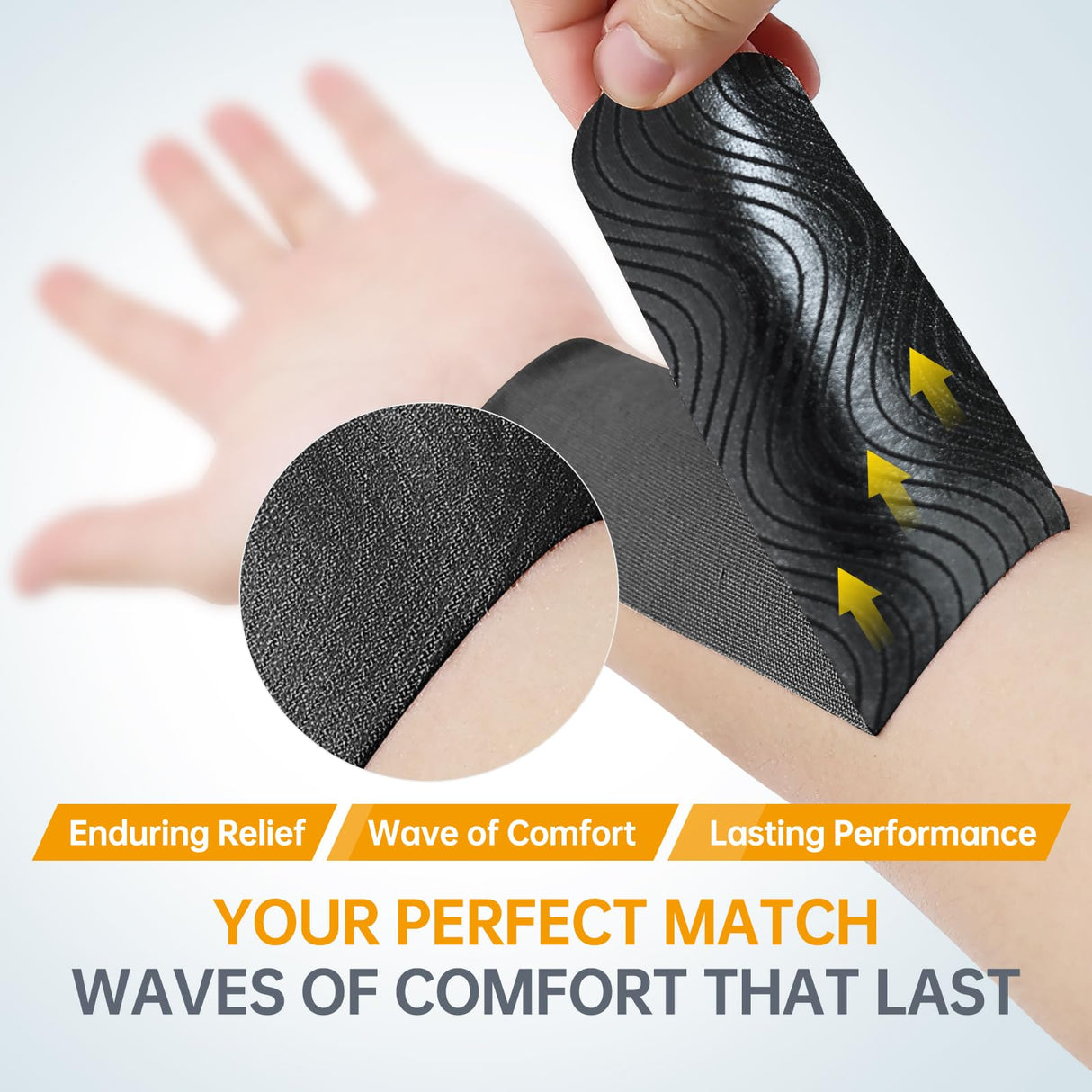 Dimora Kinesiology Tape, 80 Count Precut Strips 4 Rolls, Original Cotton, 10” Elastic Athletic Tape for Muscle Pain Relief and Joint Support, Black