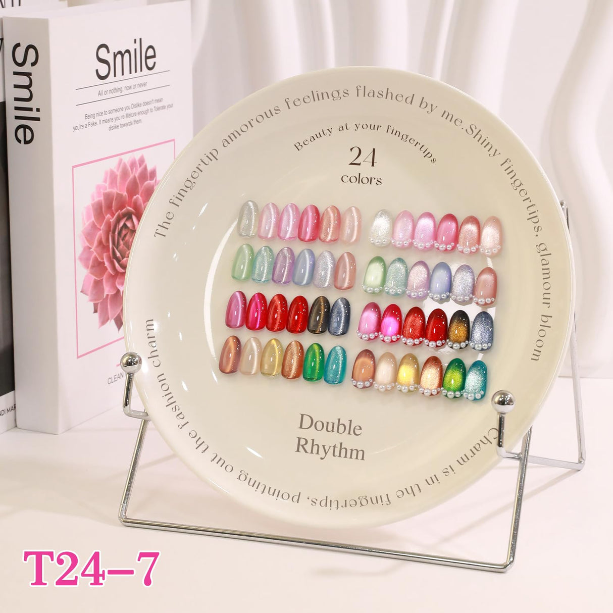 Double Rhythm 28Pcs 0.5Oz Gel Nail Polish Set Same Color Same Bottle Soak Off Gel Polish Kit Nail Art Manicure Salon DIY at Home for Women (Magnetic Cat Eye Collection-T24-7)