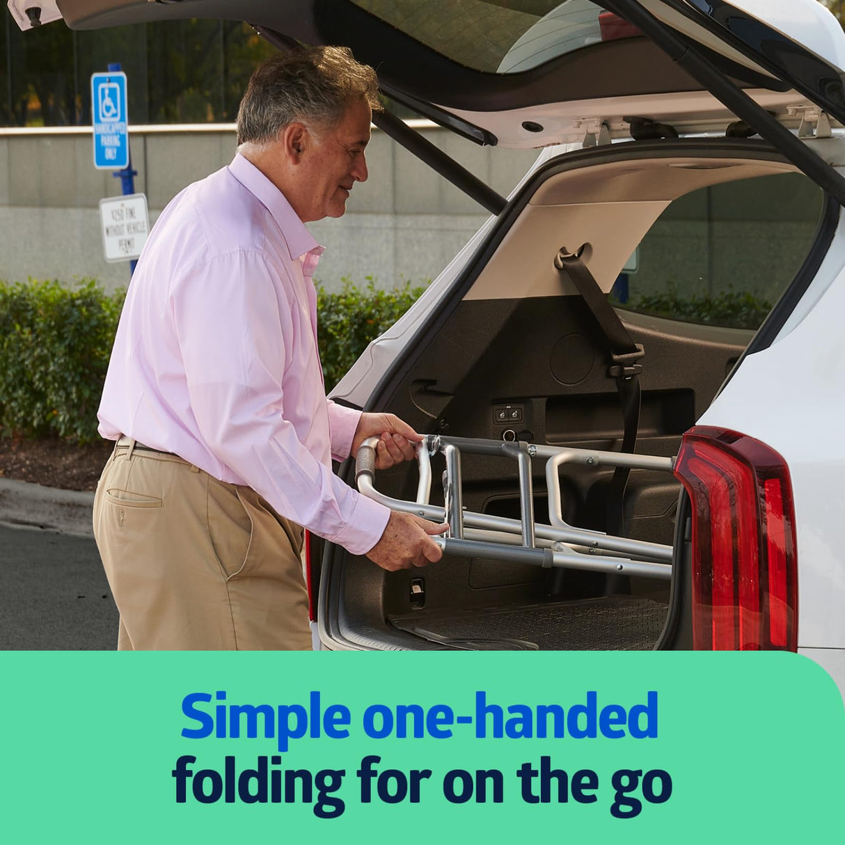 Medline Heavy-Duty Bariatric Folding Walker with 5” Wheels and Durable Handles, 500 lb. Weight Capacity