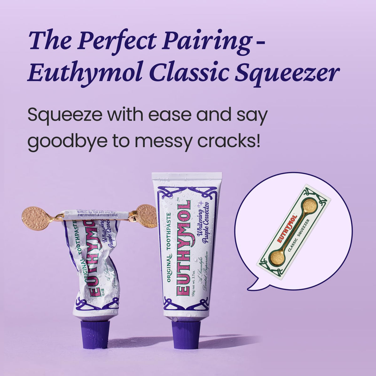 EUTHYMOL Purple Whitening Toothpaste, Instant Brightening | 3.7 fl oz