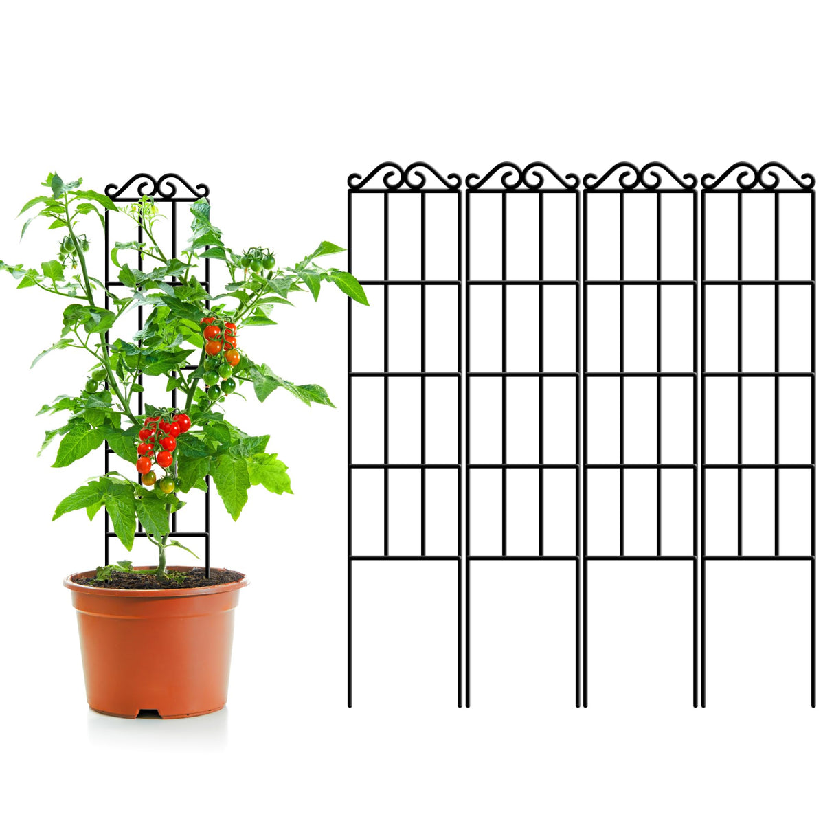 ARIFARO 4Pack 37.5'' Metal Garden Trellis for Climbing Plants Outdoor