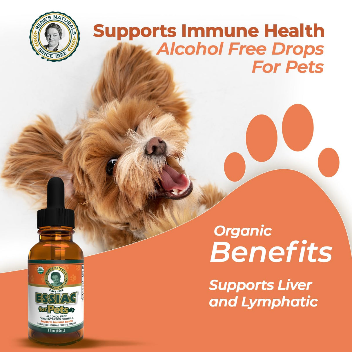 Essiac for Pets | USDA Organic | Daily Drops for Immune Support and Longevity | Pre-Measured Dropper | Alcohol Free Concentrated Formula | 2oz (59ml)