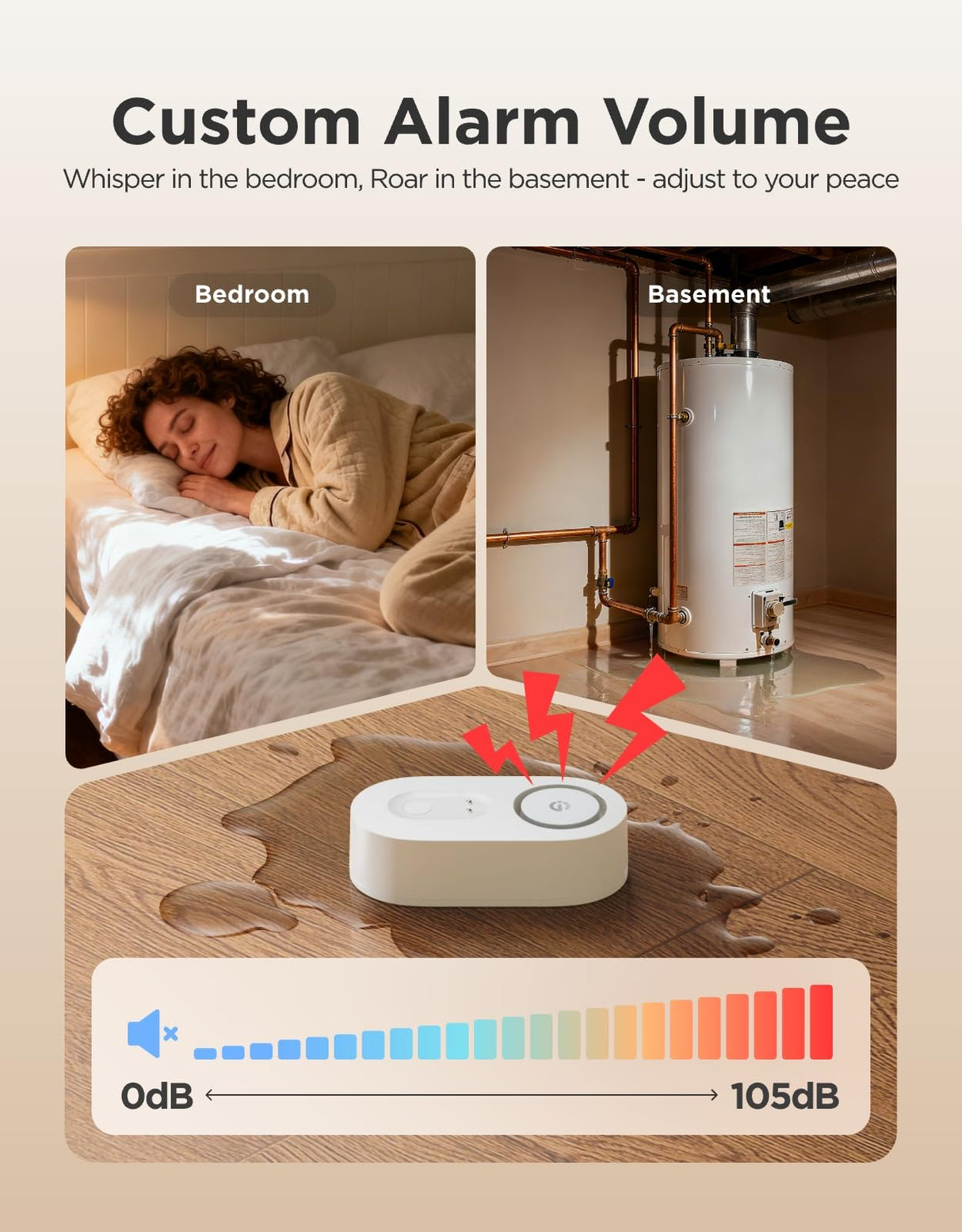 GoveeLife Upgraded Smart Water Leak Detector 1s with 1804 ft Ultra-Long Range, WiFi Water Sensor with SMS/Email/APP Push and Sound Alarm, 5-Year Battery Life, Suit for Home, Basement, Kitchen, 4 Pack
