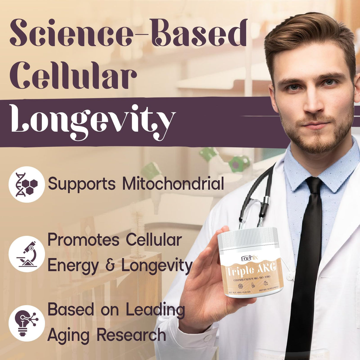 11-in-1 AKG Supplement – Calcium AKG, AAKG, OKG, GKG – Supports Mitochondria, Cellular Energy, Longevity & Age Defense – High Absorption – 30 Servings