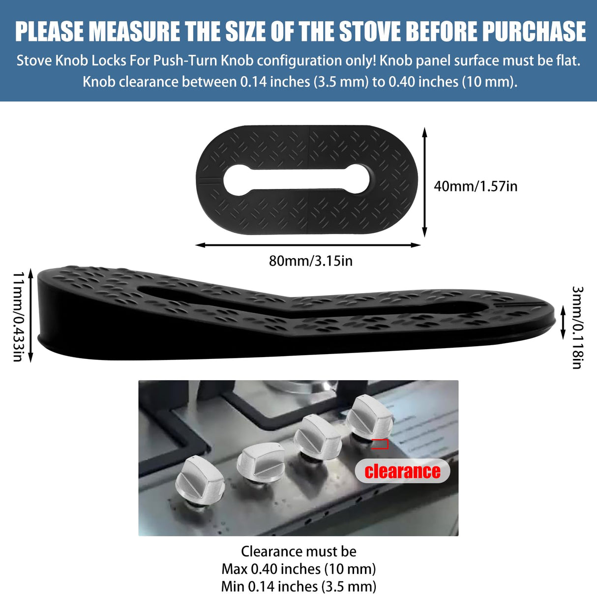Silicone Stove Knob Safety Locks Gas Stove Knob Covers - Child Proof Oven Knob Locks (6 Pack)