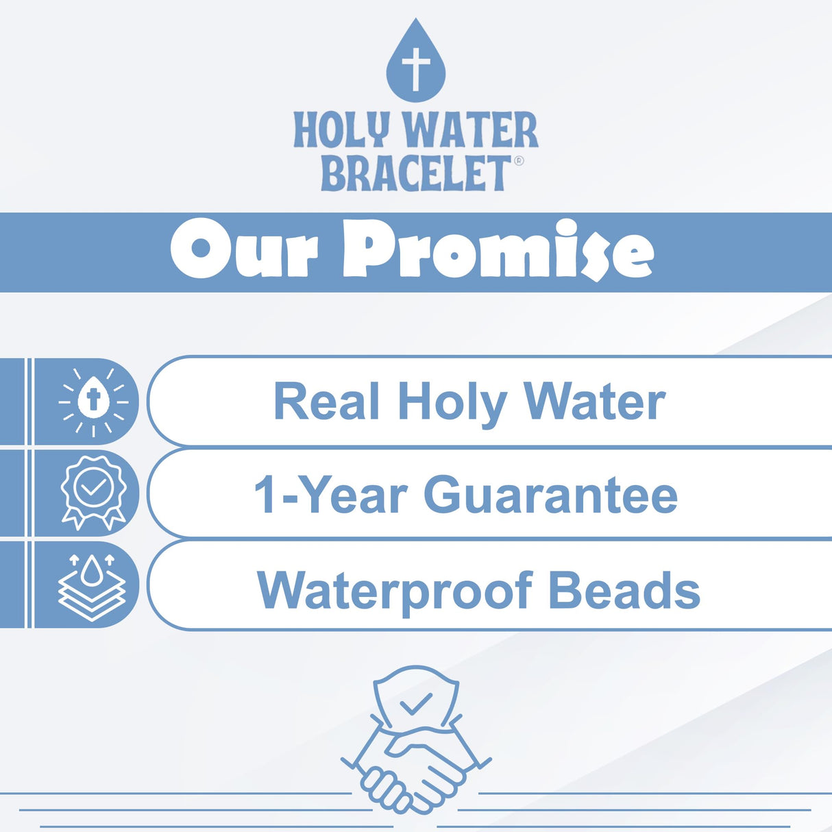 Holy Water Inspirational Stretch Bracelet for Women, Crystal Pearl Beads