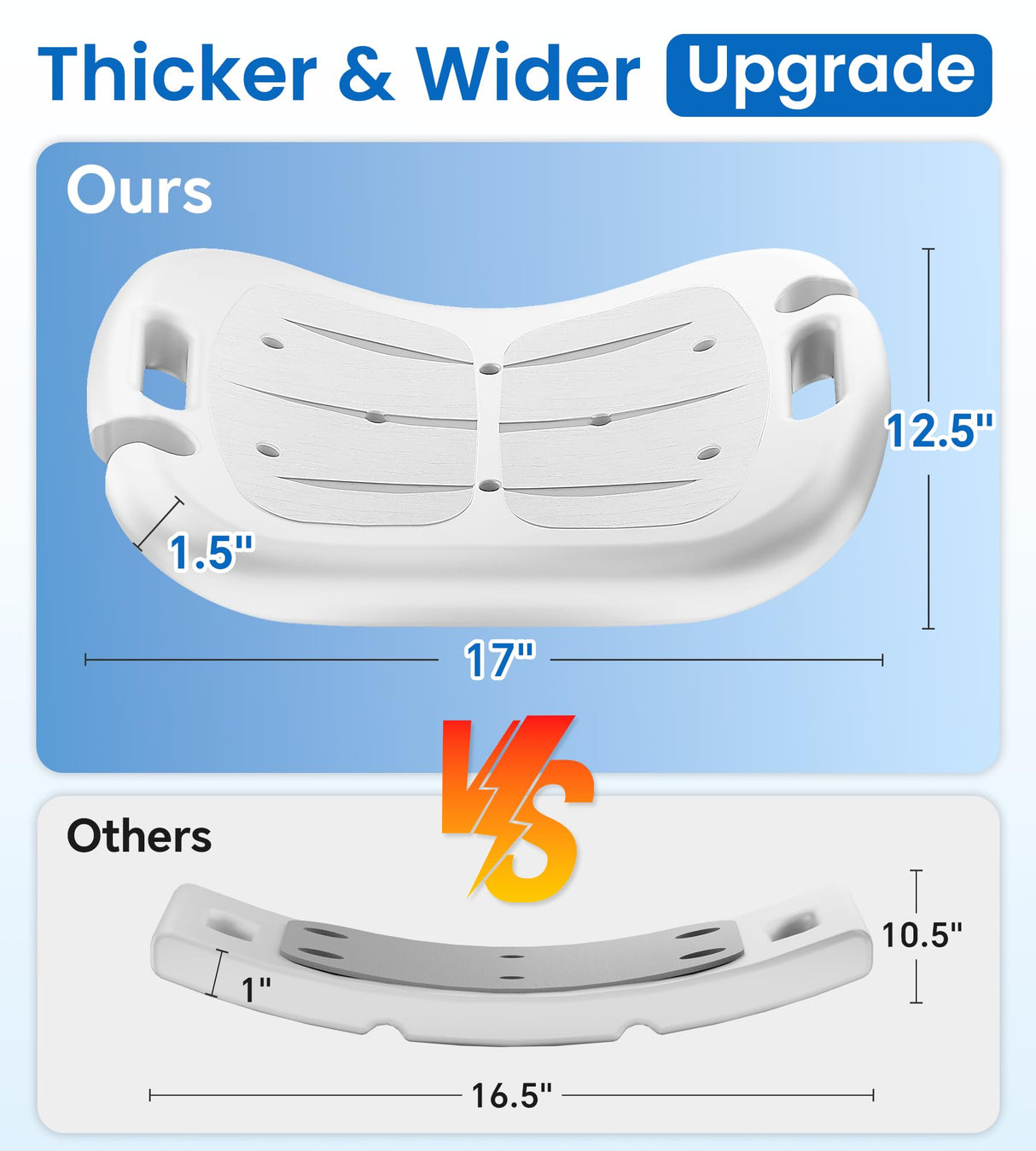 HOMLAND Shower Chair for Inside Shower, FSA/HSA Eligible, Adjustable Shower Stool with Strong Non-Slip Feet, 350 lbs Shower Seat for Inside Tub, Bench Bath Chair for Elderly and Disabled, White