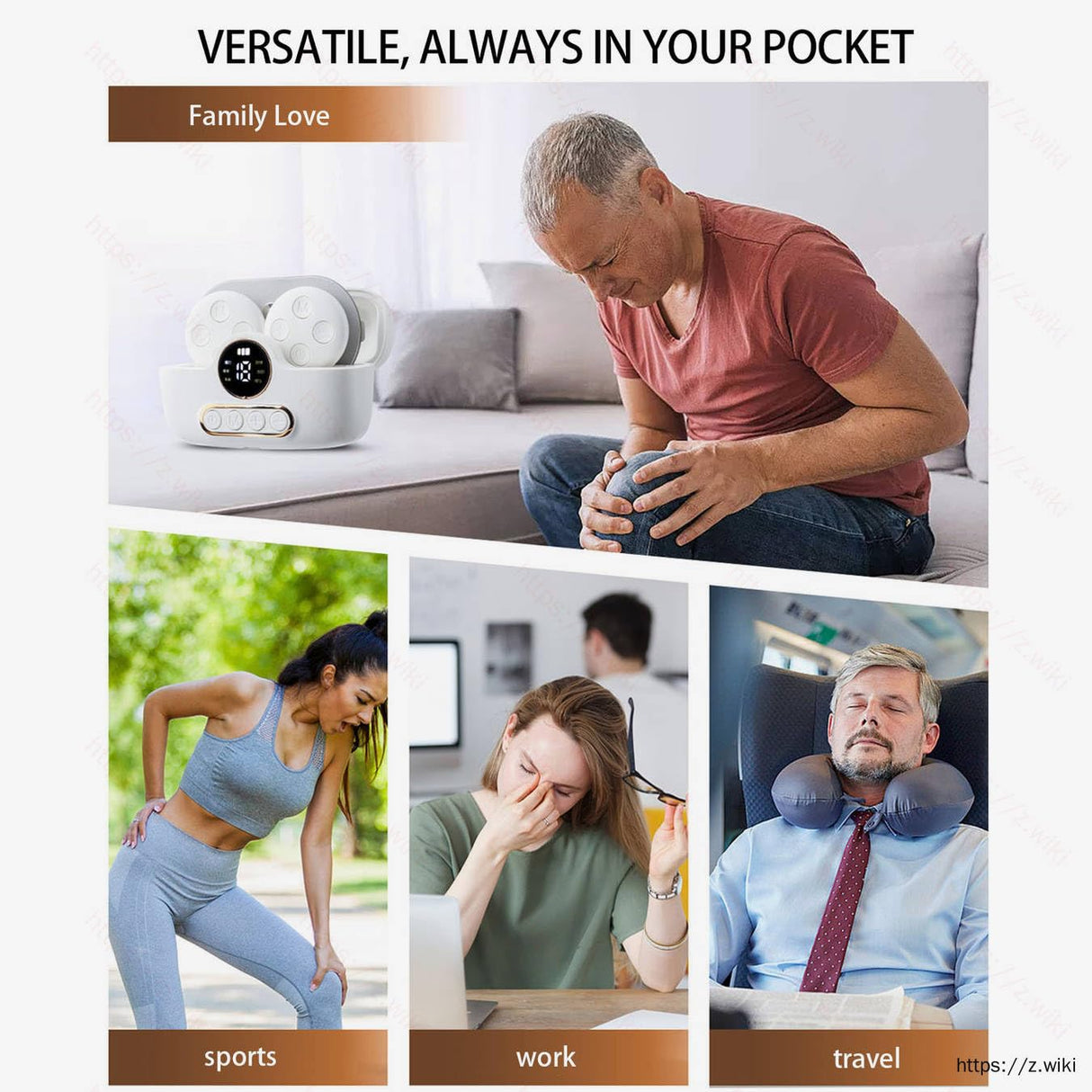 Wireless Muscle Stimulator,TENS Unit Muscle Stimulator for Pain Relief, Smart Portable Rechargeable Wireless TENS Machine, for Physical Therapy, Pocket-Size TENS with 4 TENS Pads.FSA HSA Eligible