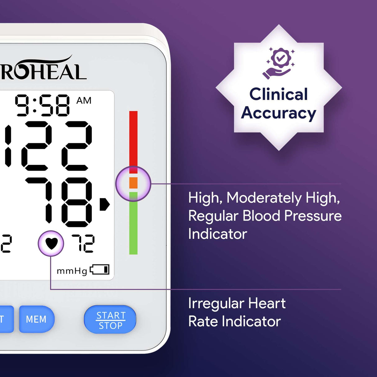 Blood Pressure Monitor for Home Use with Large Upper Arm Cuff - Automatic Talking Pulse and BP Machine with 240 Memory Recalls for 3 Users - Carrying Bag and Batteries Included, Backlit Digital LCD