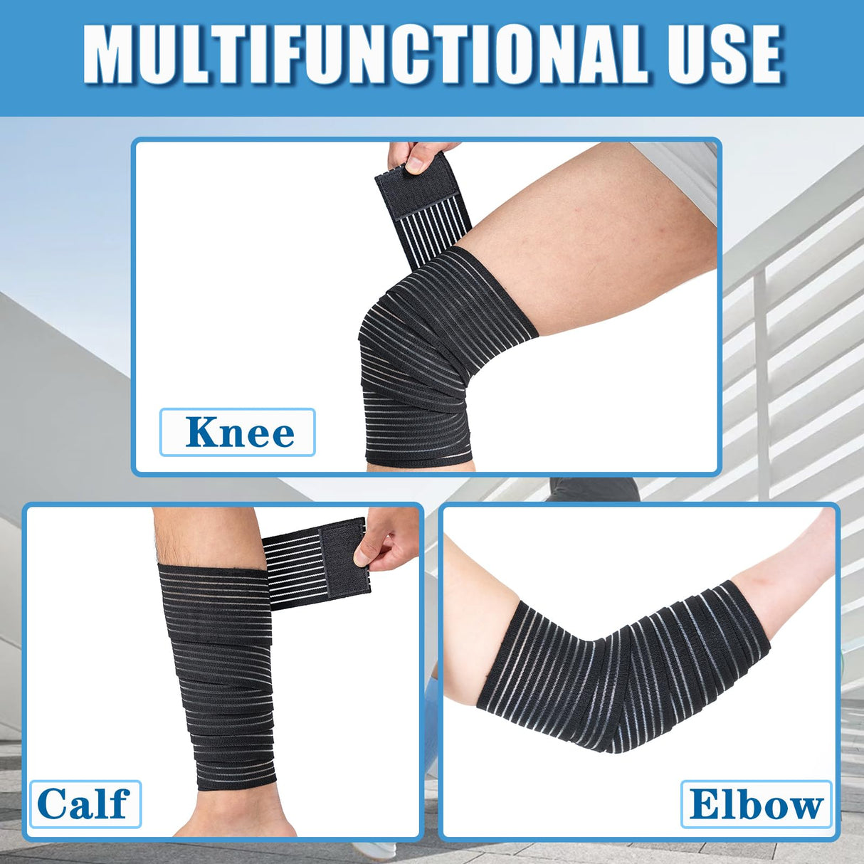 Zuscot 2 Pcs Hamstring & Thigh Compression Wraps, Adjustable Thigh Compression Braces, Quad & Thigh Support for Men and Women, Versatile Compression Bandages for Thigh, Knee, Calf, Arm