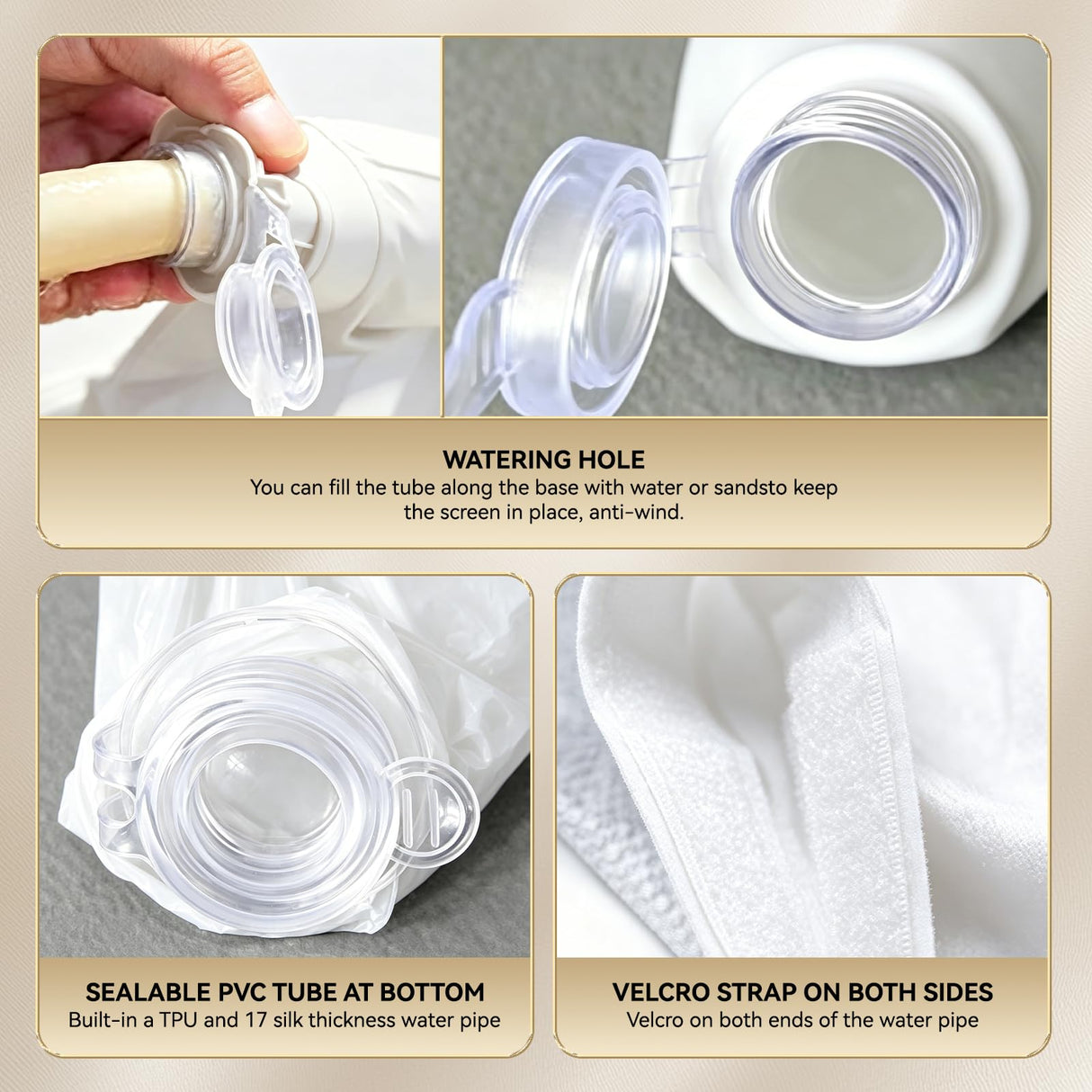 CEAWTUMY 9-11 FT Outdoor Mosquito Netting for Patio, Windproof Universal Umbrella Mosquito Net for Patio Garden Backyards, Polyester Mesh Outdoor Umbrella Screen with Zipper (White)