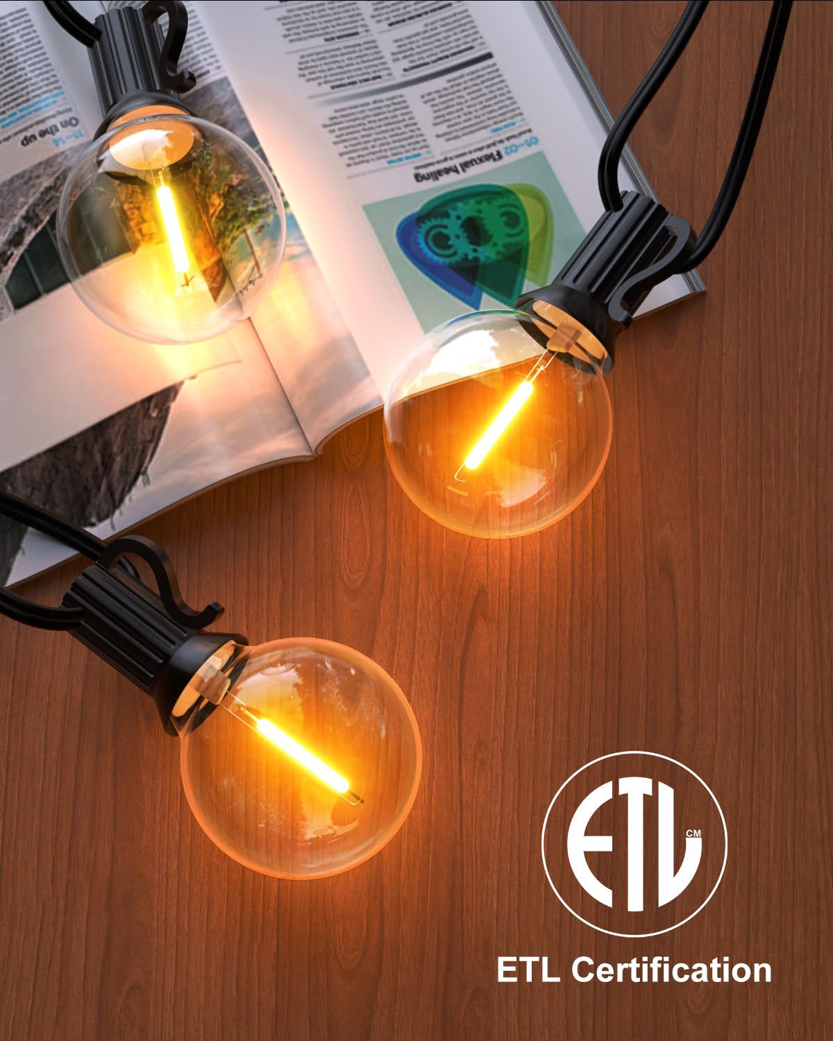 String Lights for Outside 150FT,Dimmable Waterproof Outdoor String Lights with 75+2 Shatterproof G40 Globe Bulbs Connectable LED Patio Lights, Commercial Hanging Lights for Christmas Backyard Party