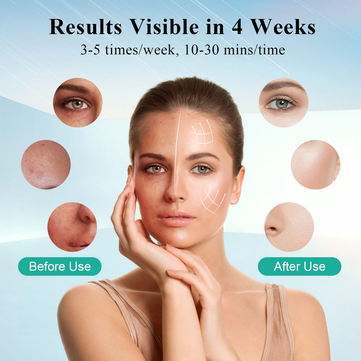 biuufish Red Light Therapy for Face, 7+1 Colors LED Face Mask Light Therapy with 850NM Near-infrared, Portable Rechargeable Red Light Therapy Mask Skin Care Device at Home and Travel for Anti-Aging