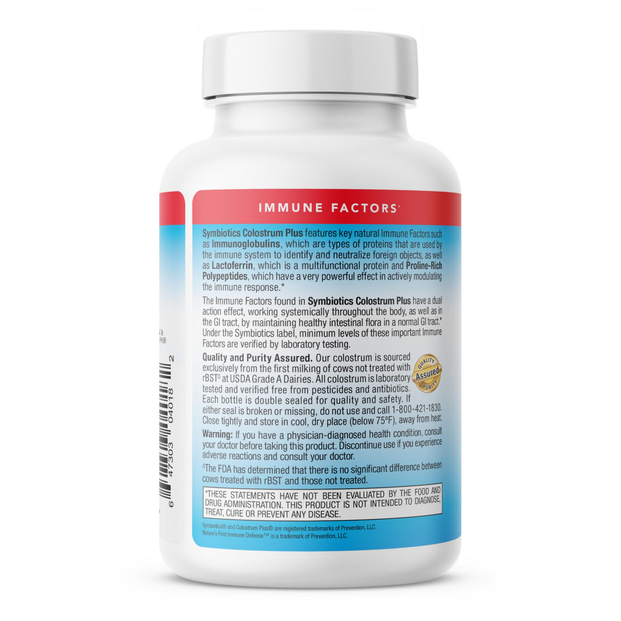 Symbiotics Colostrum 240ct Vegetable Capsules - Immunity Support - Lactoferrin Supplement & Colostrum Protein with Immunoglobulin - 25% lgG Antibodies - Gluten Free