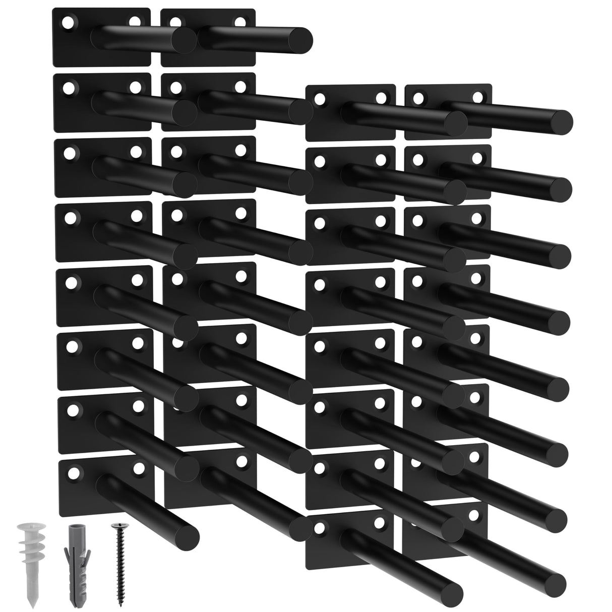 LEOPO Black 32-Pack 5 inch Floating Shelf Brackets, Hidden Shelf Bracket for Wood, Concealed Blind Shelving Support,Invisible Coated Brackets for DIY Decorative,Fit for Kitchen, Bathroom,Study Room
