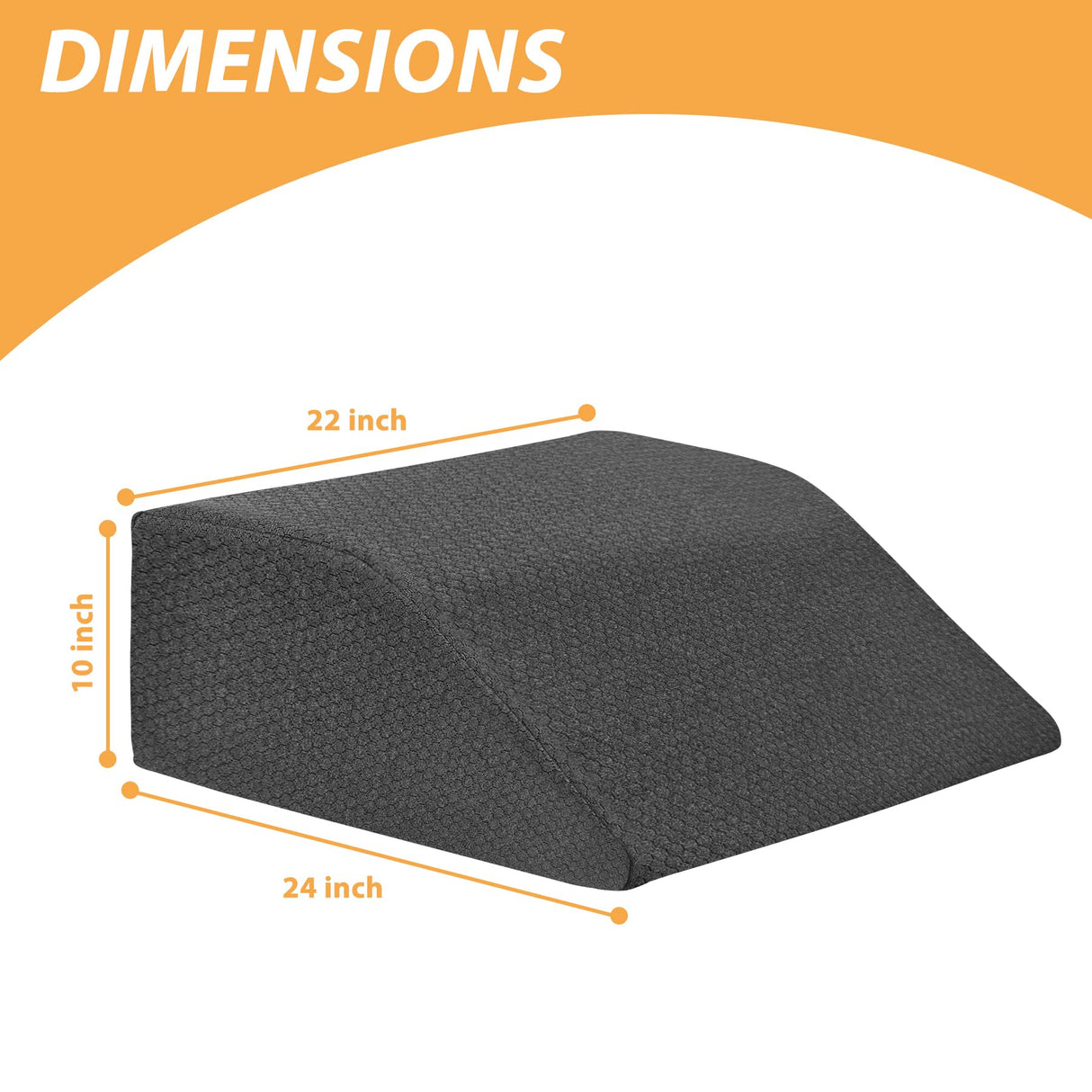 Bedluxe Leg Elevation Pillows, Leg Pillows for Sleeping, Cooling Gel Memory Foam Top, Wedge Pillow for Legs, Leg Wedges for Circulation, Swelling, After Surgery - Removable Cover (10 Inch, Black)