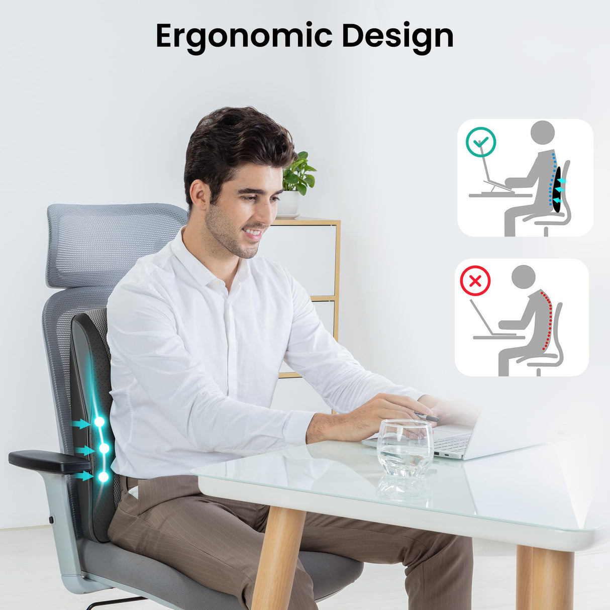 Snailax Back Massager for Back Pain Deep Tissue, Shiatsu Lower Back Neck Massager with Heat, 3D Kneading Massage Pillow for Neck Shoulder Legs, Gifts for Mom, Dad, Women