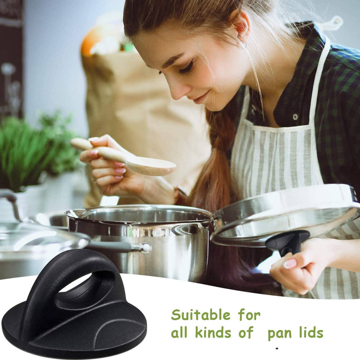 Universal Pot Lid handle Compatible with rival Crockpot Lids, Pan Lid Replacement Handle, rival crockpot replacement parts, Heat Resistant Pot Knob for Glass, Easy Grip Lid Handle (2 Pack)