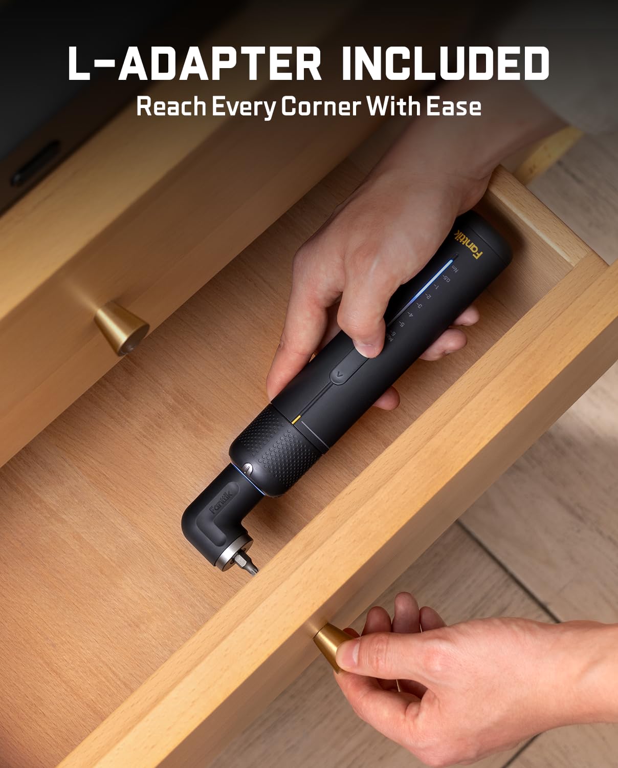Fanttik S2 Pro Electric Screwdriver, Cordless Screwdriver Set, 7 Torque Settings, 0.5 to 6N.m, 20 Magnetic Bits, 1/4''Hex Shank, with 90° Angle Adapter, for Furniture, Household Repairs(Space Grey)