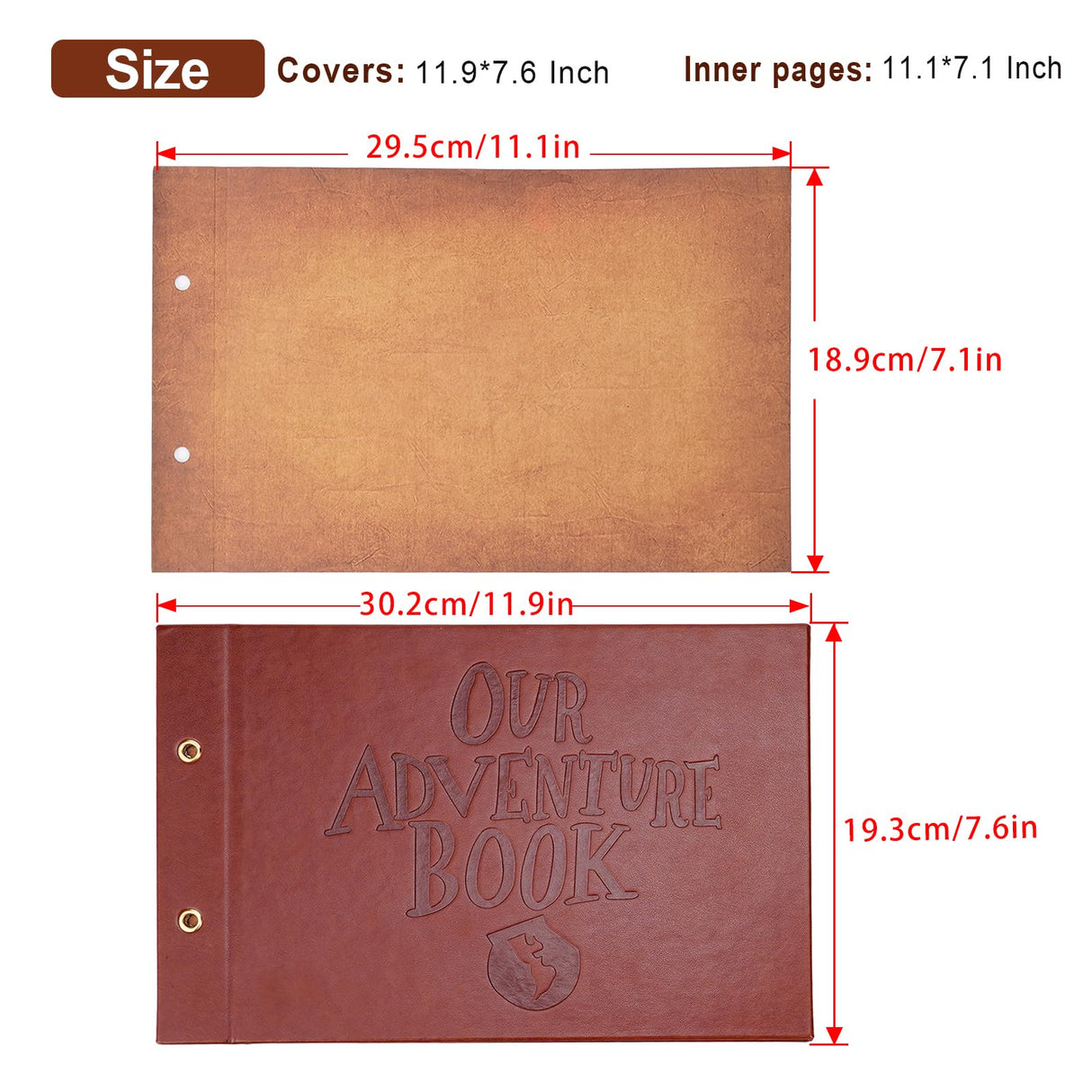 Adventure Book Scrapbook Photo Album 80 Pages Retro Leather Cover Memory Book with Luxury DIY Accessories Kit,Exquisite Box Gift Couples Weddings,Travelling,Christmas Day