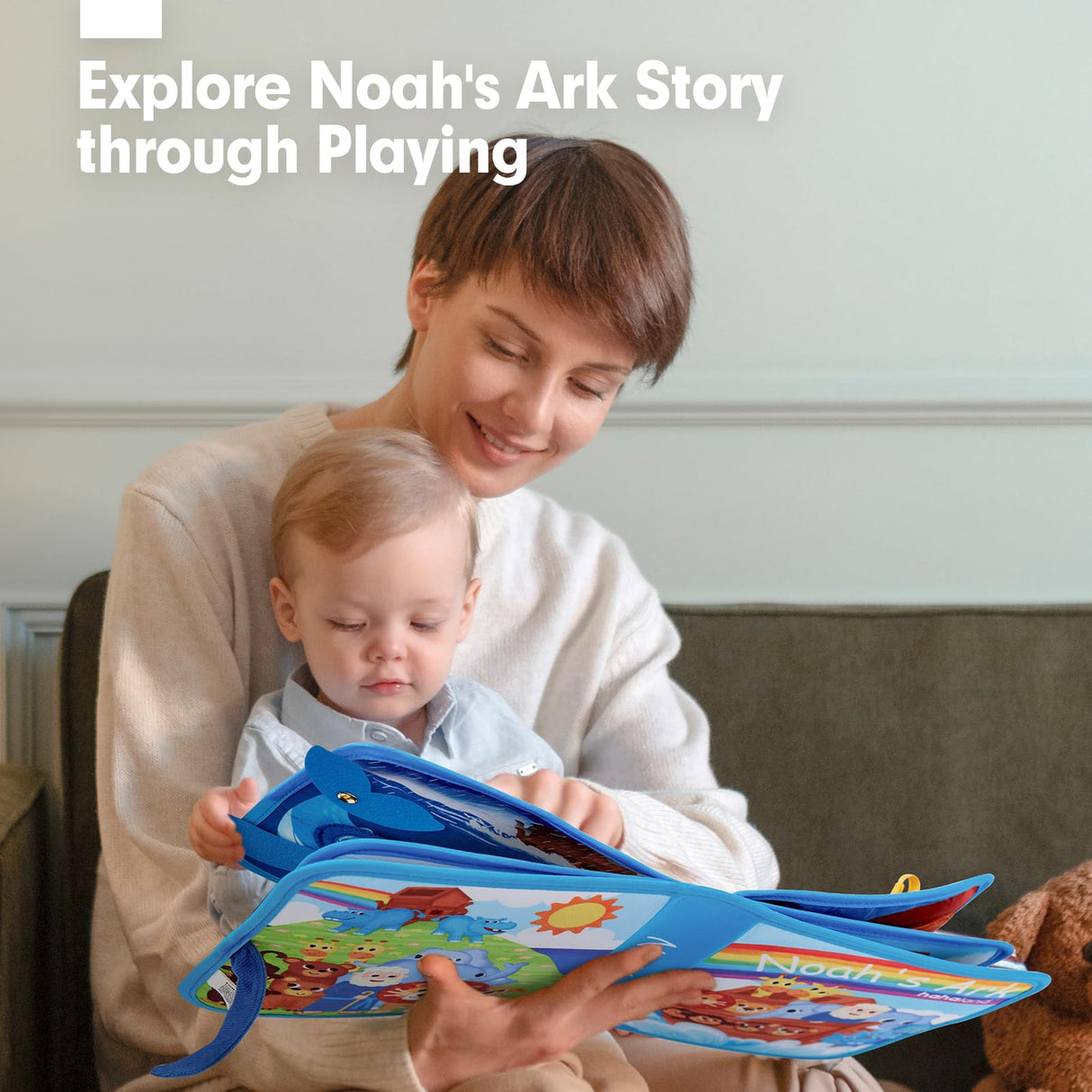 hahaland Noah's Ark Toy Busy Book for Toddlers 1-3 - Baptism Gifts for Boys Girls - Montessori Toys for 1 Year Old, Sensory Early Learning Educational One Year Old Boy Birthday Christmas Toddler Gifts