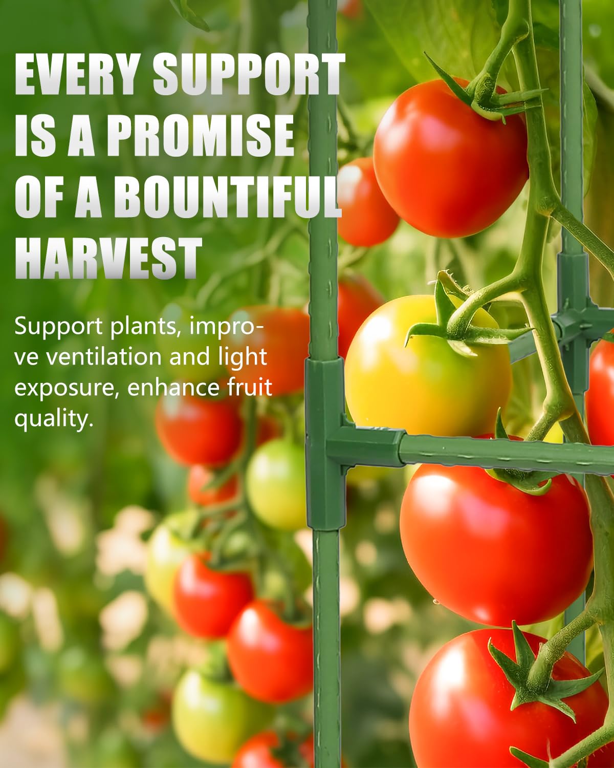 3 Pack 47 Inch Heavy Duty Height Adjustable Square Tomato Cage