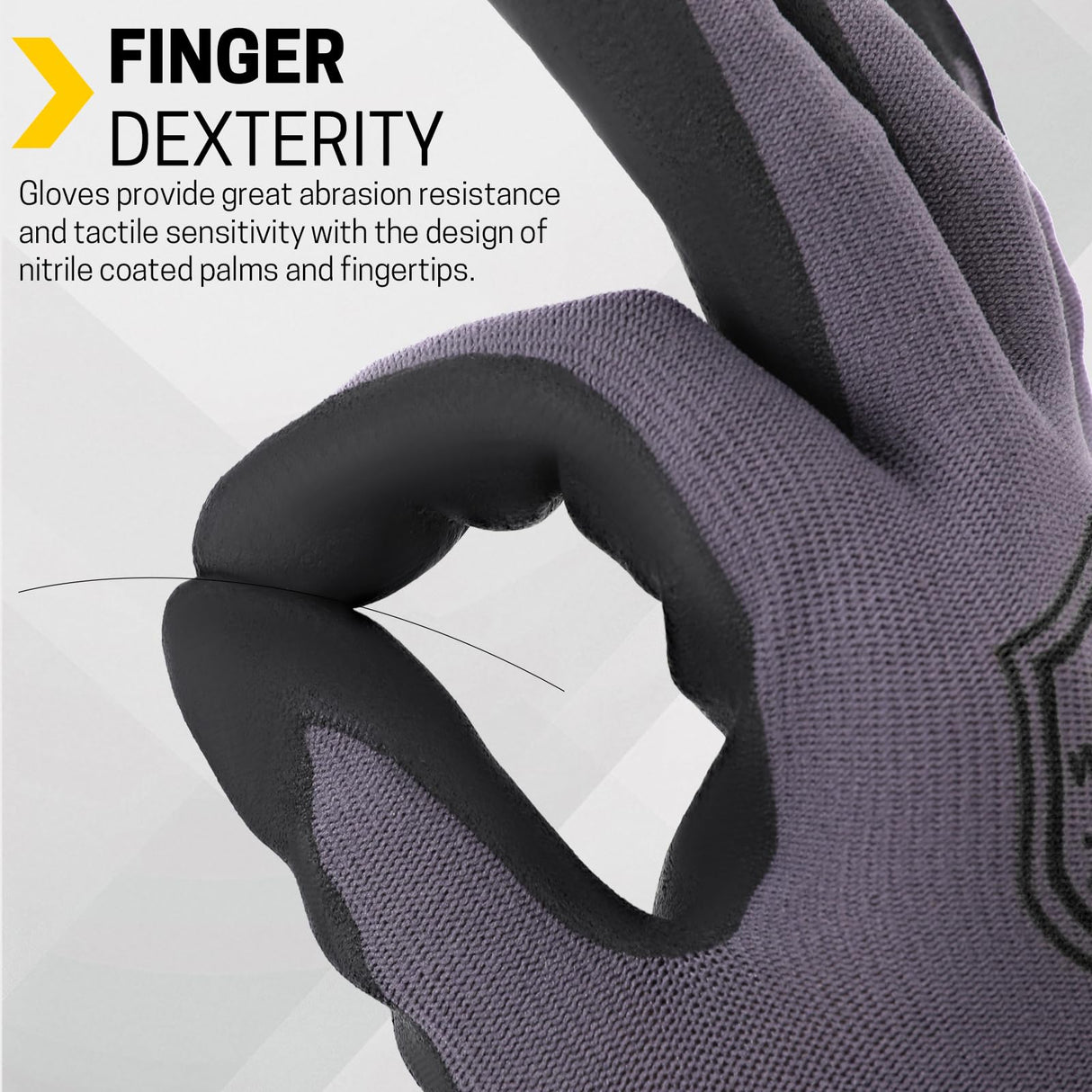 FURWEY Safety Work Gloves,16 Pairs Micro-Foam Nitrile Coated Glove for Men and Women, Touchscreen, Ideal for Warehouse Package Handling,Construction, Gardening, Large