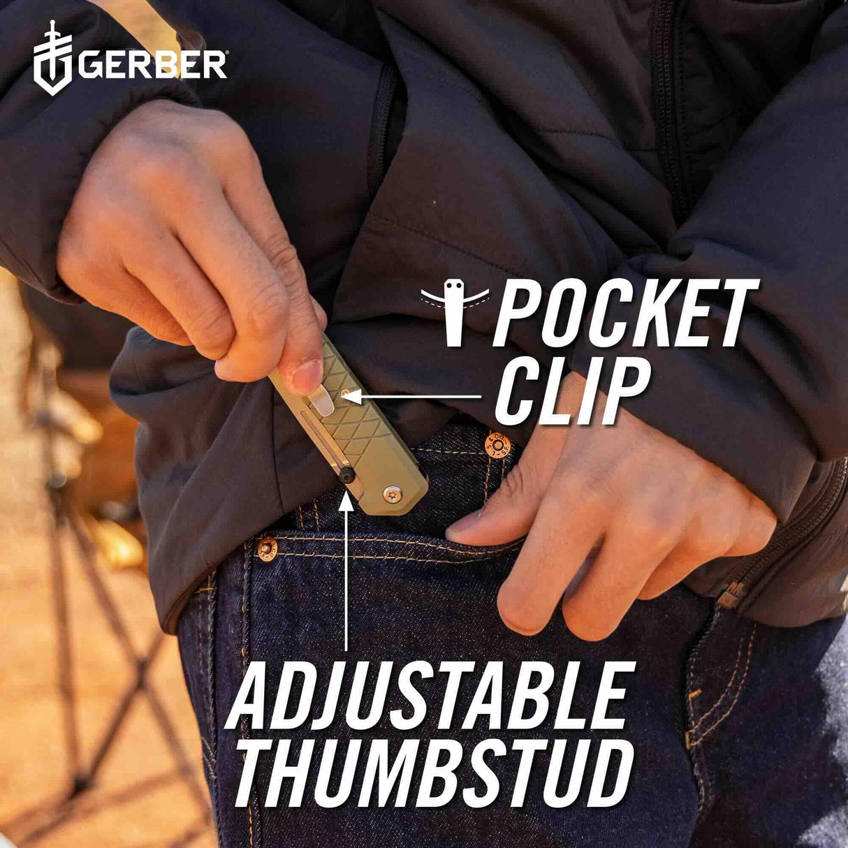 Gerber Gear Zilch Pocket Knife - 3.1" Plain Edge Blade Folding Knife - EDC Gear and Equipment - Coyote Brown