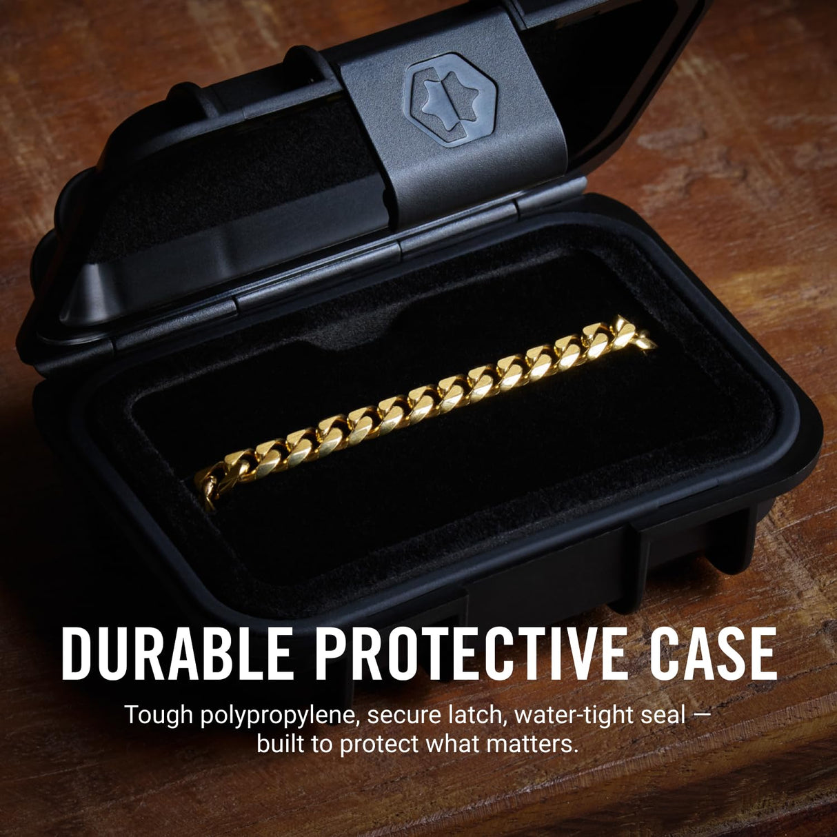 RIDGE 6mm 18K Gold Curb Bracelet for Men, Rugged and Durable Menβs Bracelet with Secure Clasp β Size M (18K Gold)