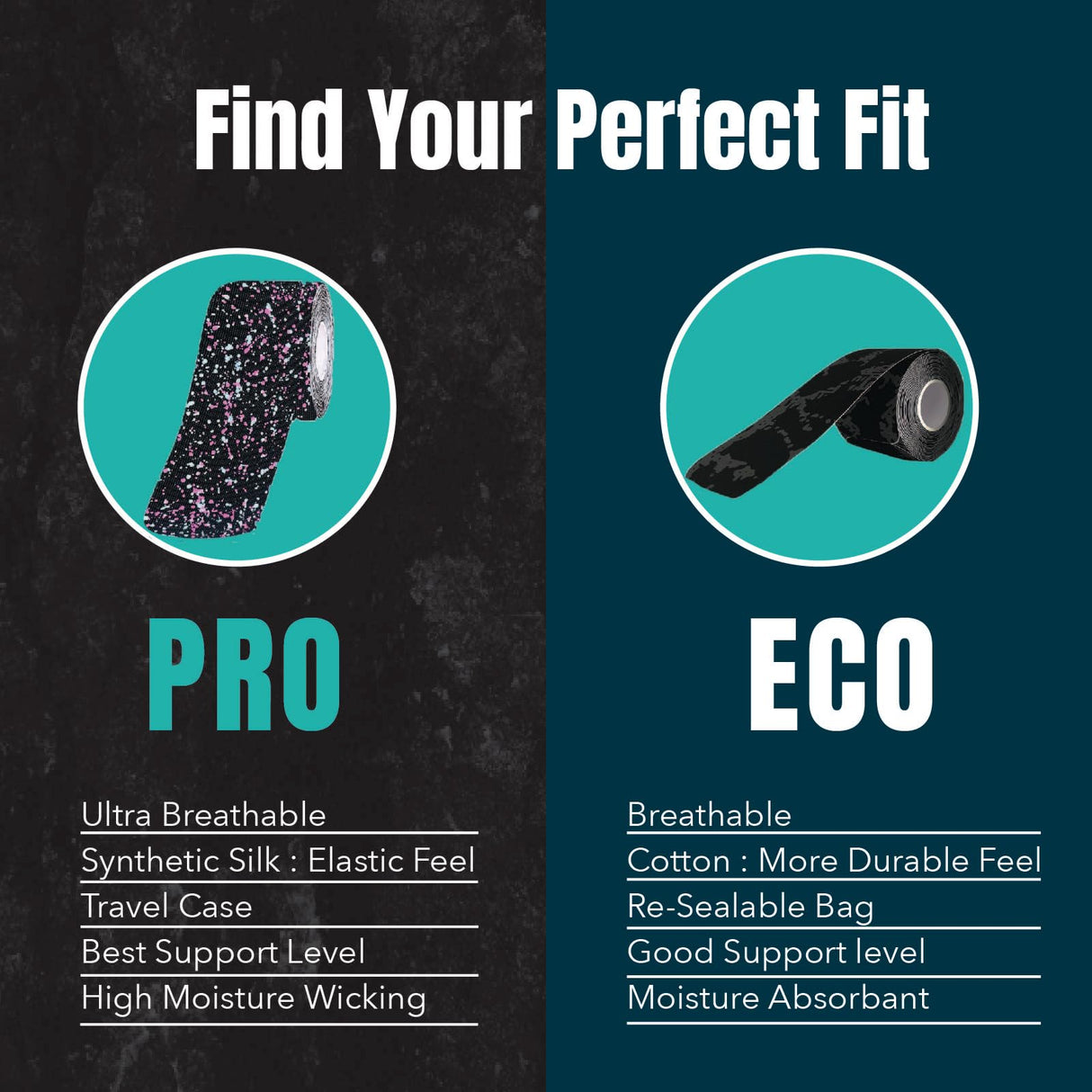 Heali Kinesiology Tape with Magnesium and Menthol, 20 Pcs Precut Strips, K Tape Roll, Knees, Physical Therapy Sports Tape for Muscle and Joint Pain Relief, Water Resistant, Pink Splatter