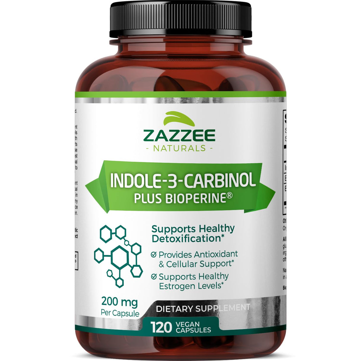 Zazzee High Absorption Indole-3-Carbinol (I3C), 200 mg per Capsule, 120 Vegan Capsules, 4 Month Supply, 5 mg BioPerine for Enhanced Absorption, 100% Vegetarian, All-Natural and Non-GMO