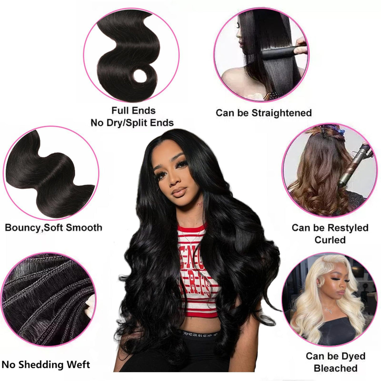 Body Wave Bundles Human Hair 12A Human Hair Bundles 100% Unprocessed Brazilian Virgin Hair Bundle Deals Quick Weave 3 Bundle Real Human Hair Natural Black Hair Extensions For Woman 18 20 22 Inch