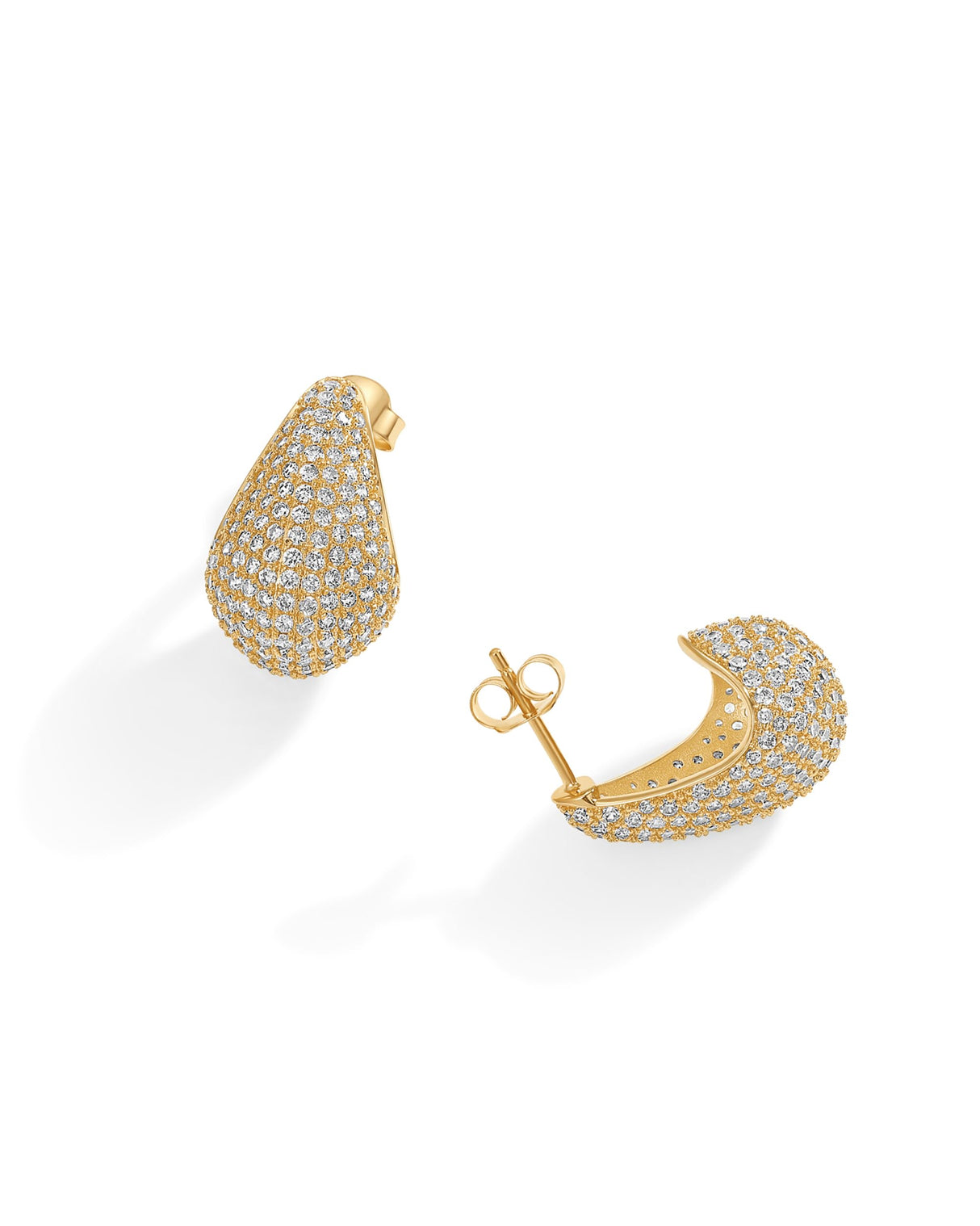 PAVOI CZ Chunky Statement Drop Earrings for Women, 925 Silver, Yellow Gold